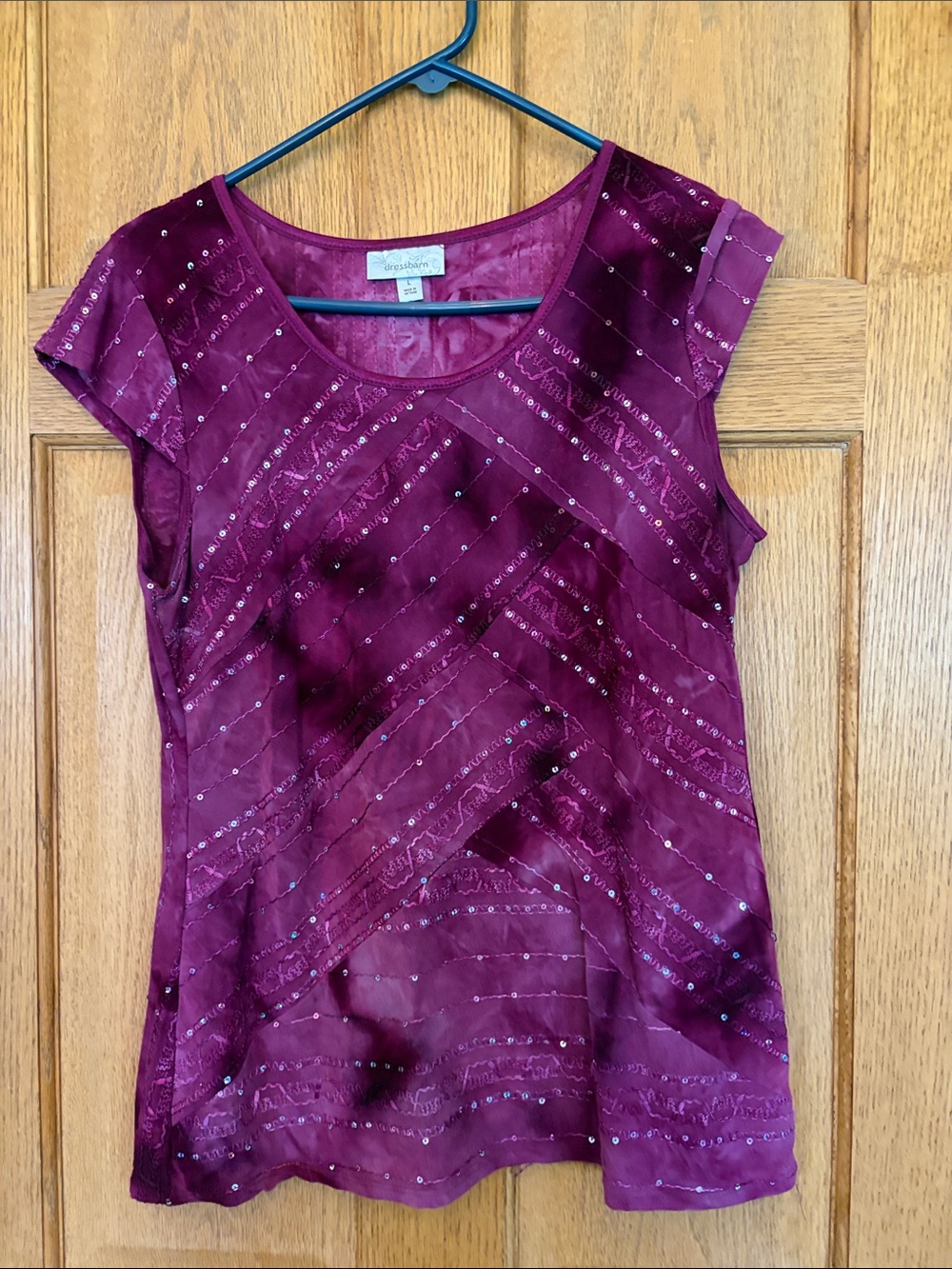 Chico's Plum Sequin Cap-Sleeve Camisole